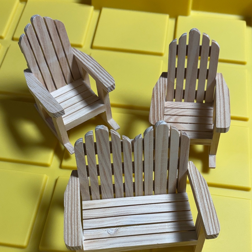 Miniature Wooden Adirondack Chair Set